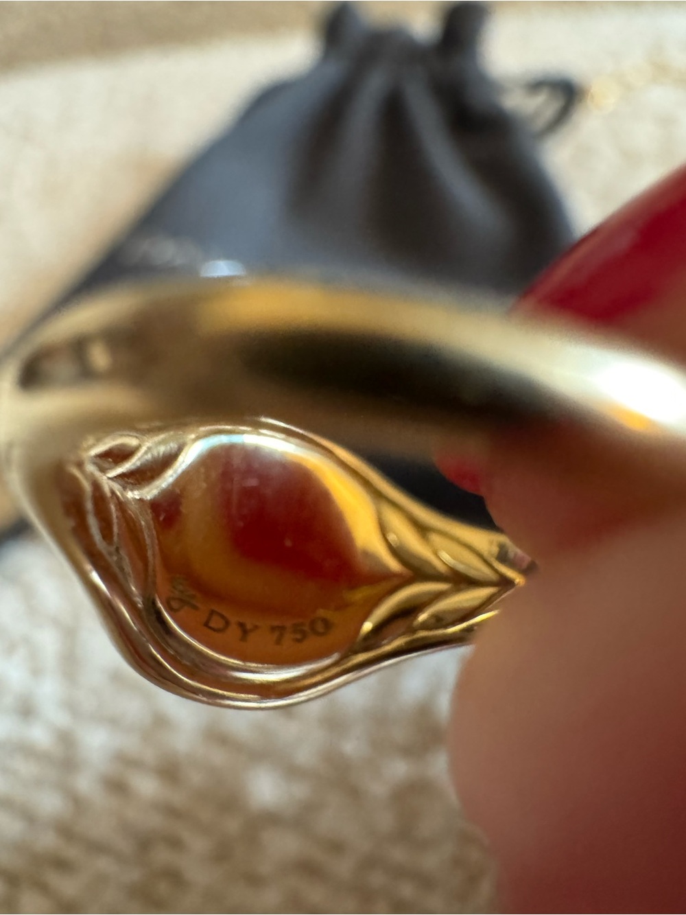 David Yurman Yellow Gold Compass Ring with Diamond Star - Picture 6 of 6
